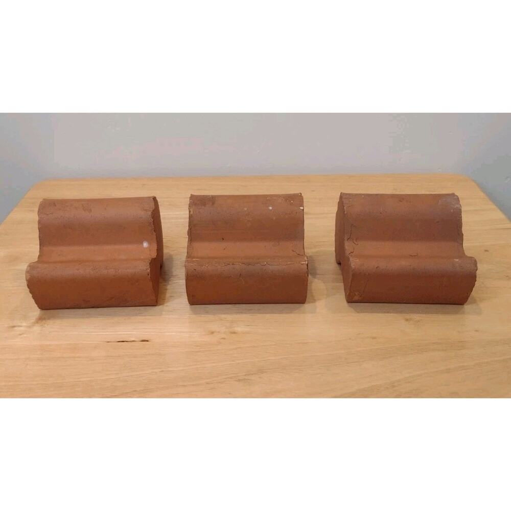 Set of 3 TERRA Cotta Large Pot Feet Clay Risers Deroma from Italy Planter Feet - Picture 5 of 9